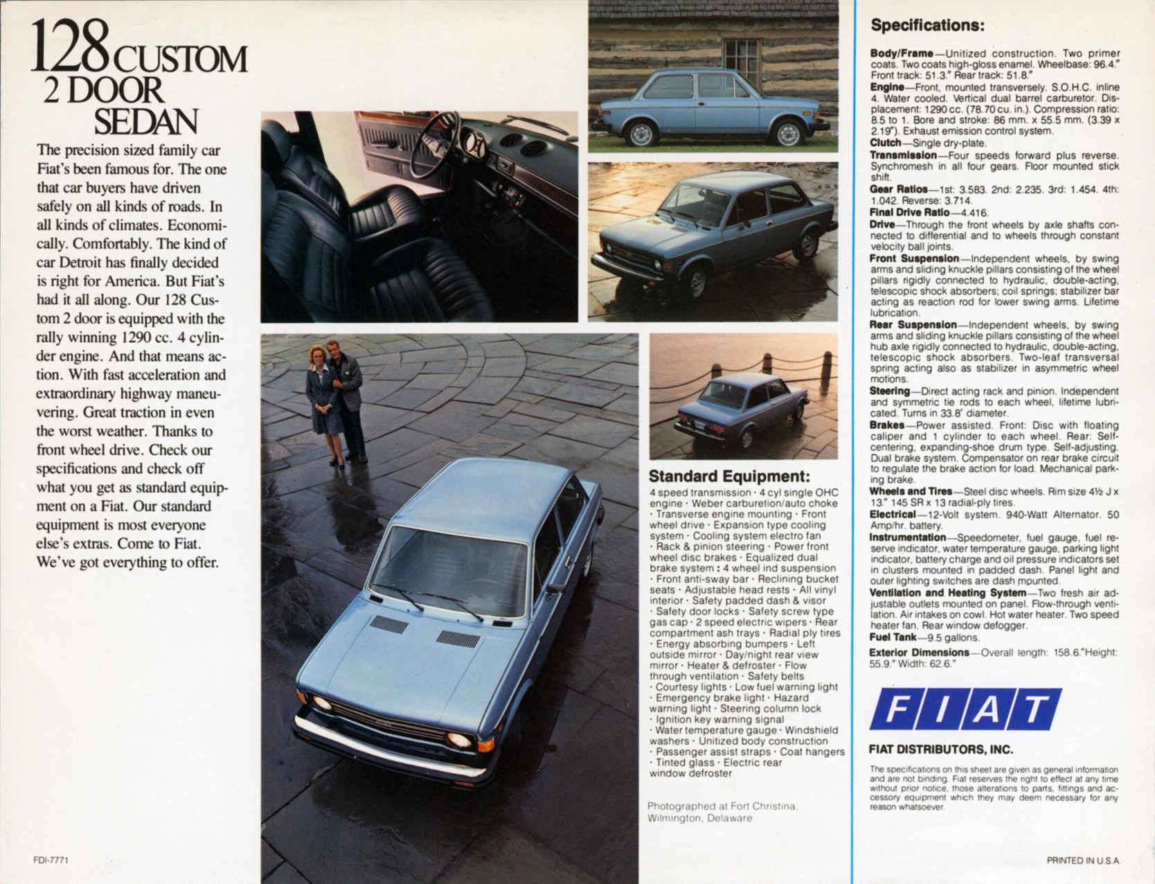 1974 Fiat 128 Custom Brochure Page 1
